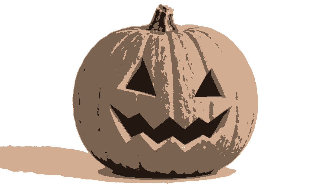 Three-layer stencil made from our pumpkin photo