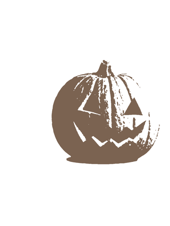 Midtone stencil layer of the Halloween pumpkin
